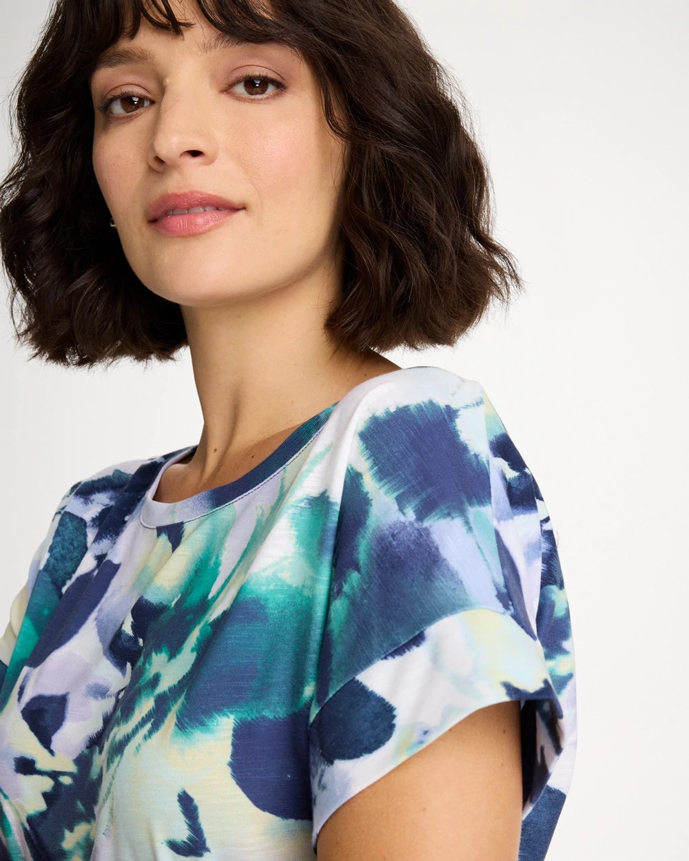 Chico's Outlet Topanga Green Zenergy® Floral Drop Shoulder Tee