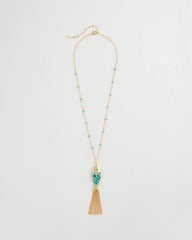 Chico's Discount Blue Multi Tassel Fish Pendant Necklace