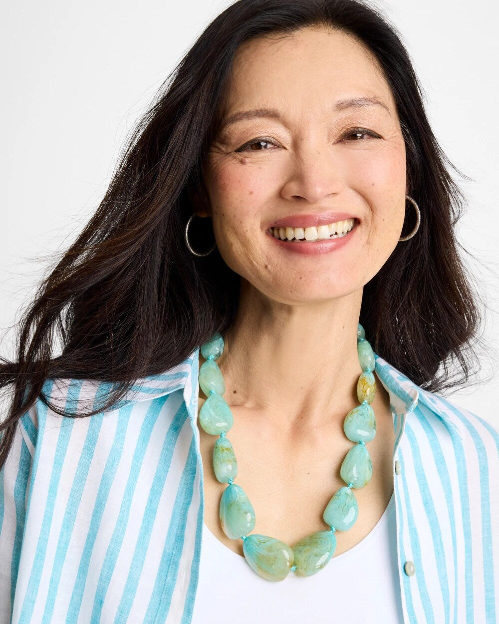 Chico's Sale Turquoise Ocean Resin Beaded Necklace