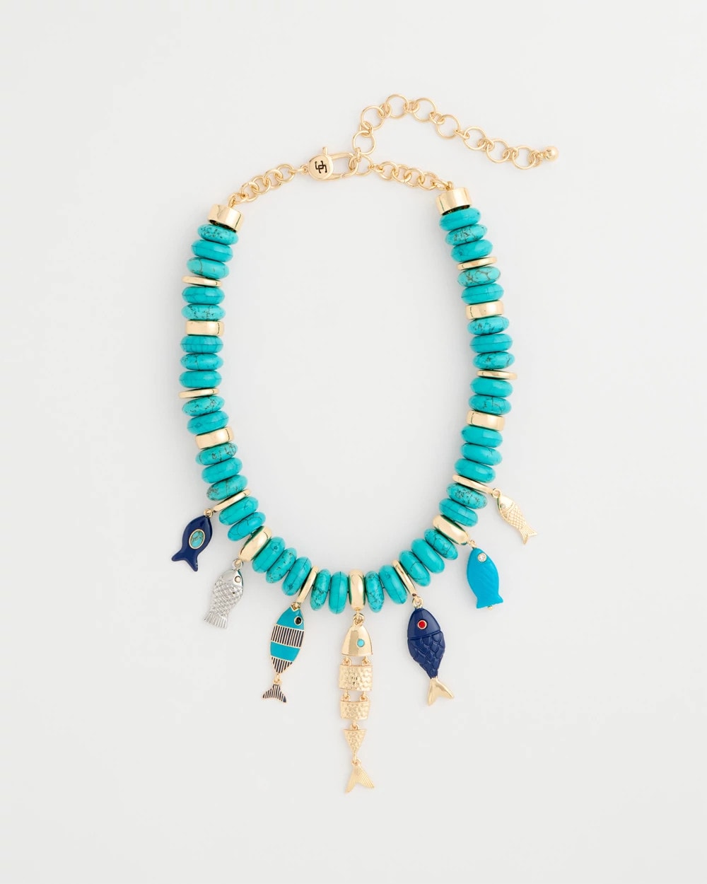 Chico's Outlet Turquoise Turquoise Fish Charm Statement Necklace