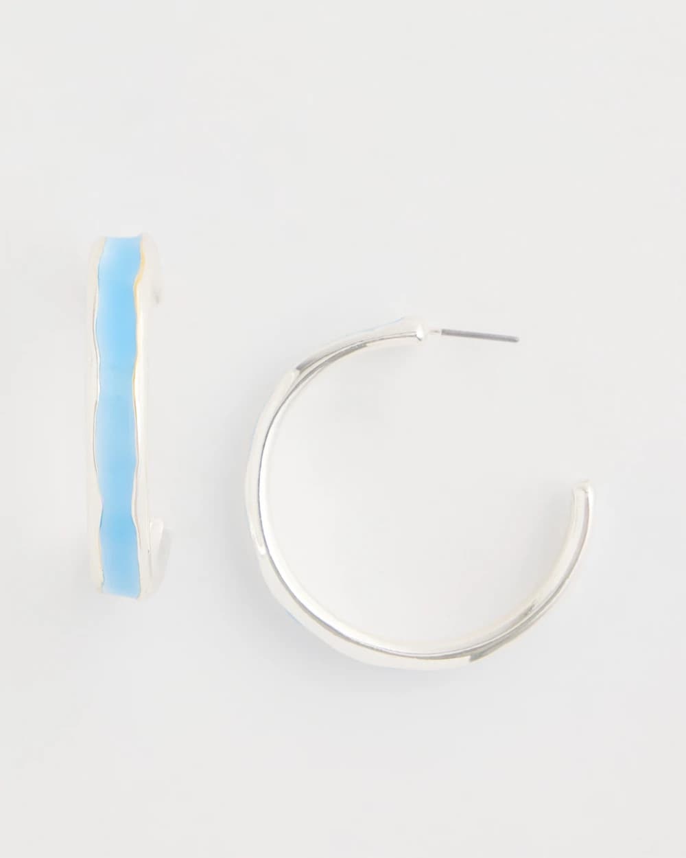 Chico's On Sale Blue Sea Glass Inspired Hoop Earrings