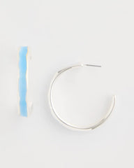 Chico's On Sale Blue Sea Glass Inspired Hoop Earrings
