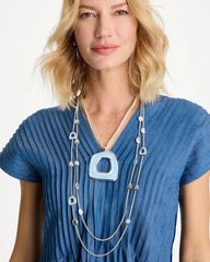 Chico's For Sale Blue Sea Glass Inspired Pendant Necklace