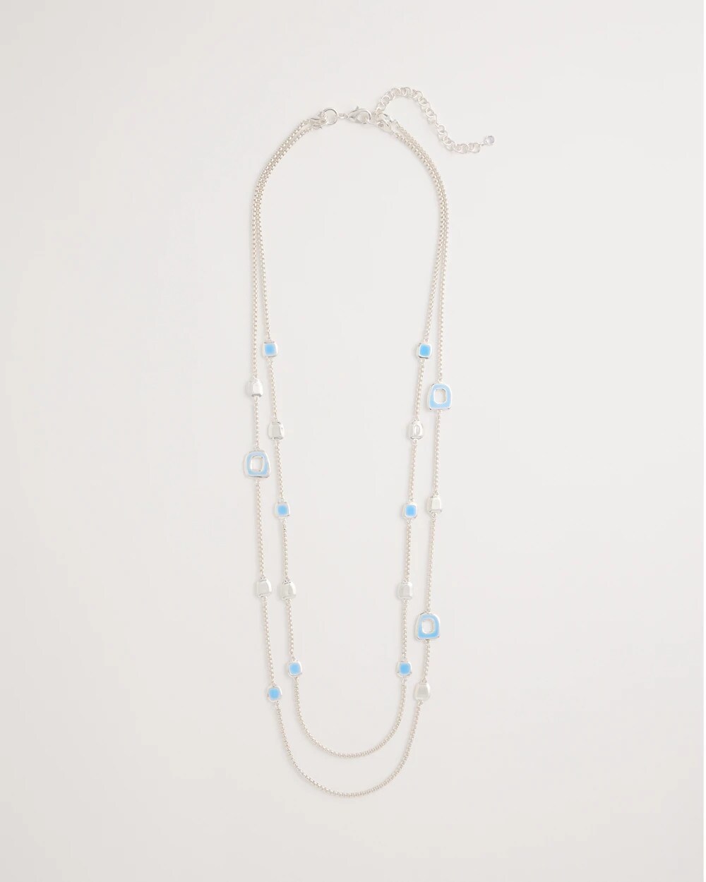 Chico's Online Blue Sea Glass Inspired Charm Necklace