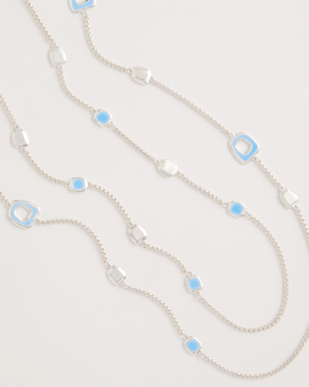 Chico's Online Blue Sea Glass Inspired Charm Necklace