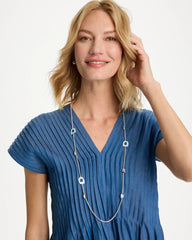 Chico's Online Blue Sea Glass Inspired Charm Necklace
