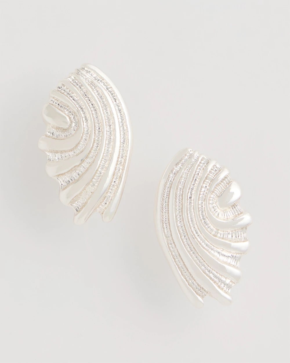 Chico's Sale Silver Silvertone Shell Clip-On Earrings