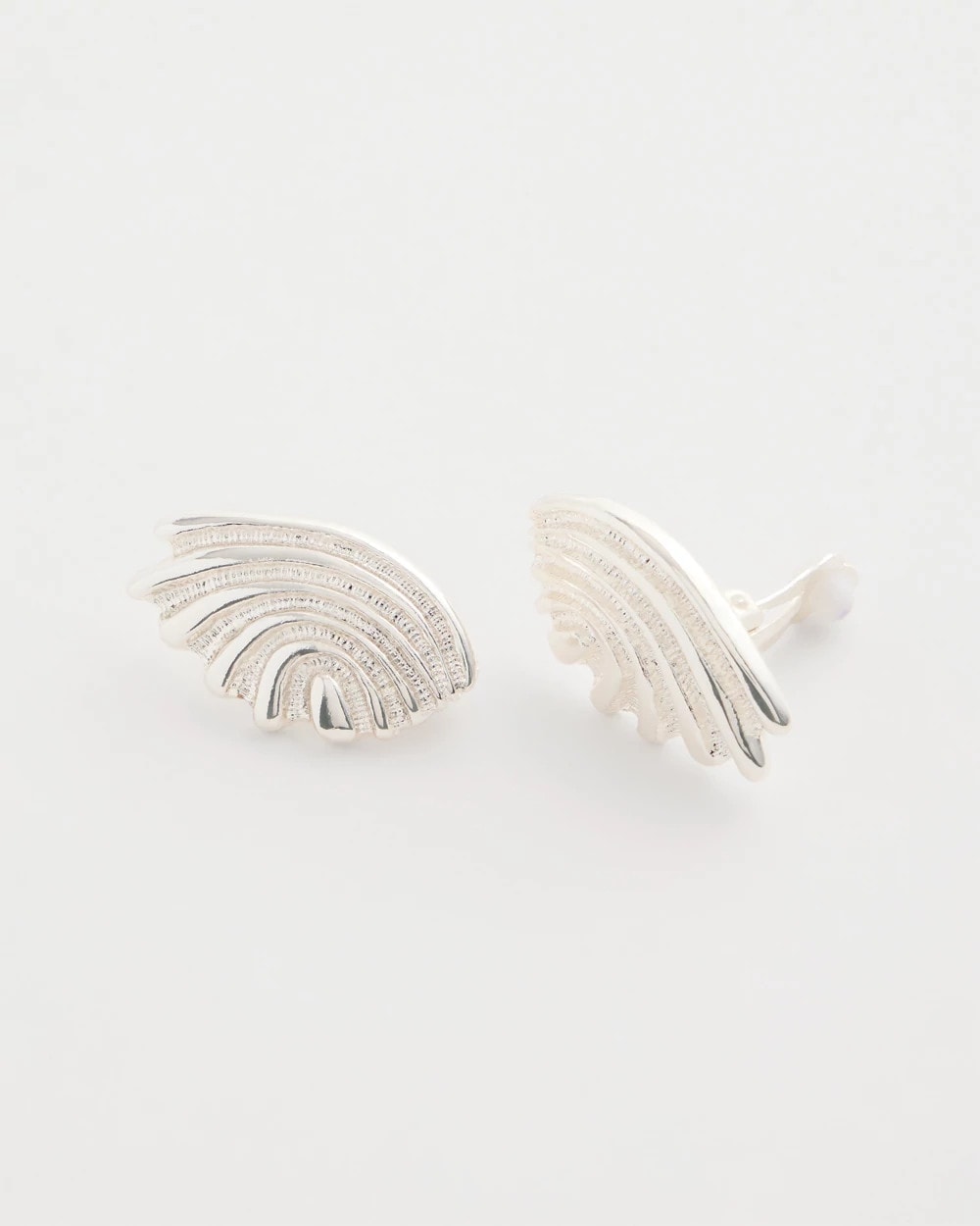 Chico's Sale Silver Silvertone Shell Clip-On Earrings