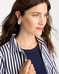 Chico's Sale Silver Silvertone Shell Clip-On Earrings