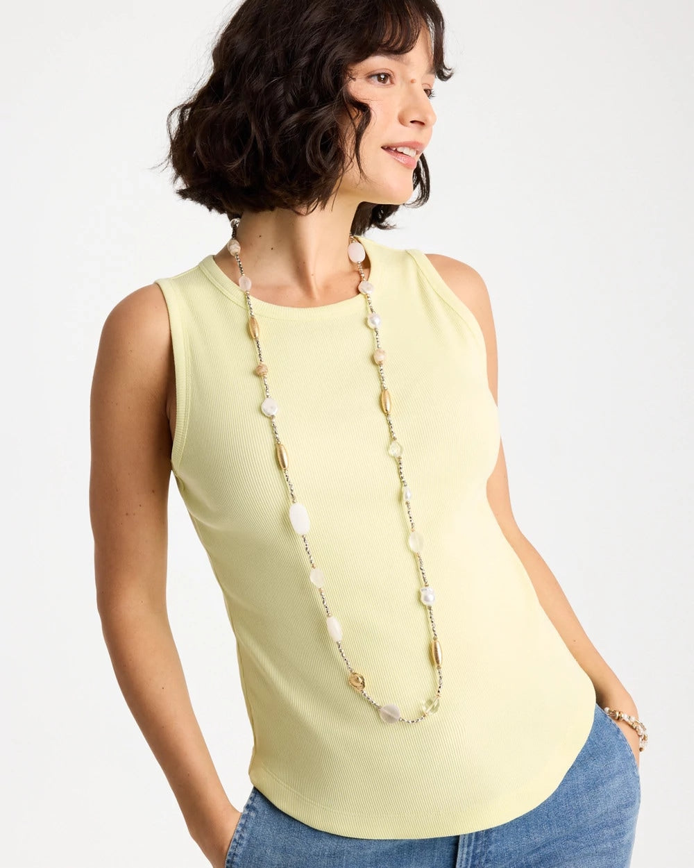 Chico's On Sale Neutral Neutral Shell Long Necklace