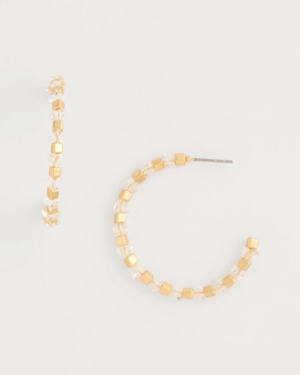 Chico's Online White/Gold Sea Foam Hoop Earrings
