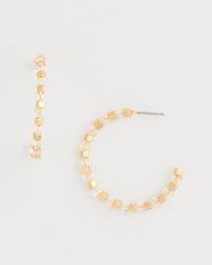 Chico's Online White/Gold Sea Foam Hoop Earrings