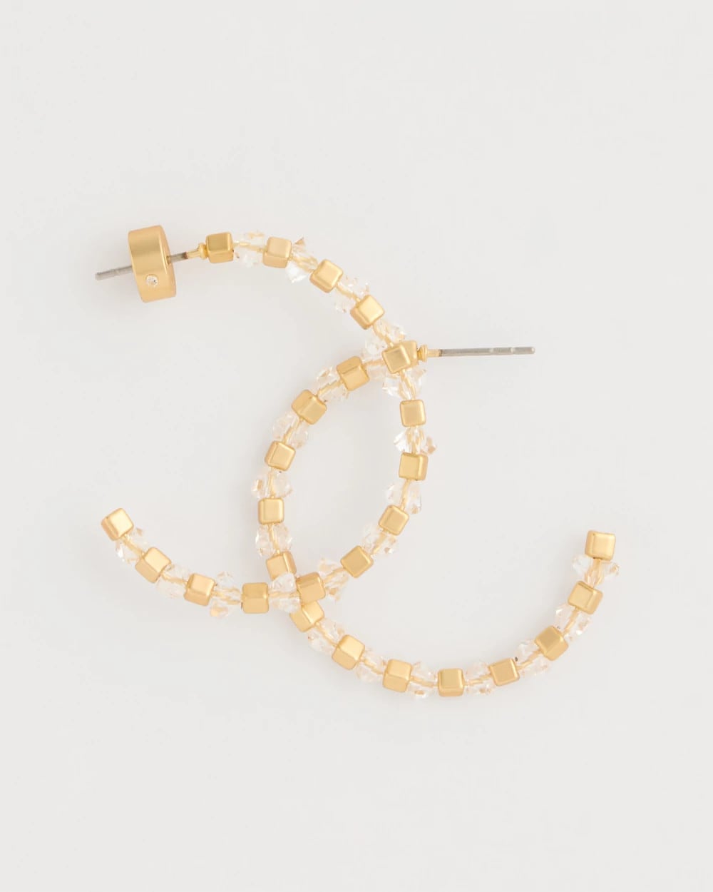 Chico's Online White/Gold Sea Foam Hoop Earrings