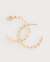 Chico's Online White/Gold Sea Foam Hoop Earrings