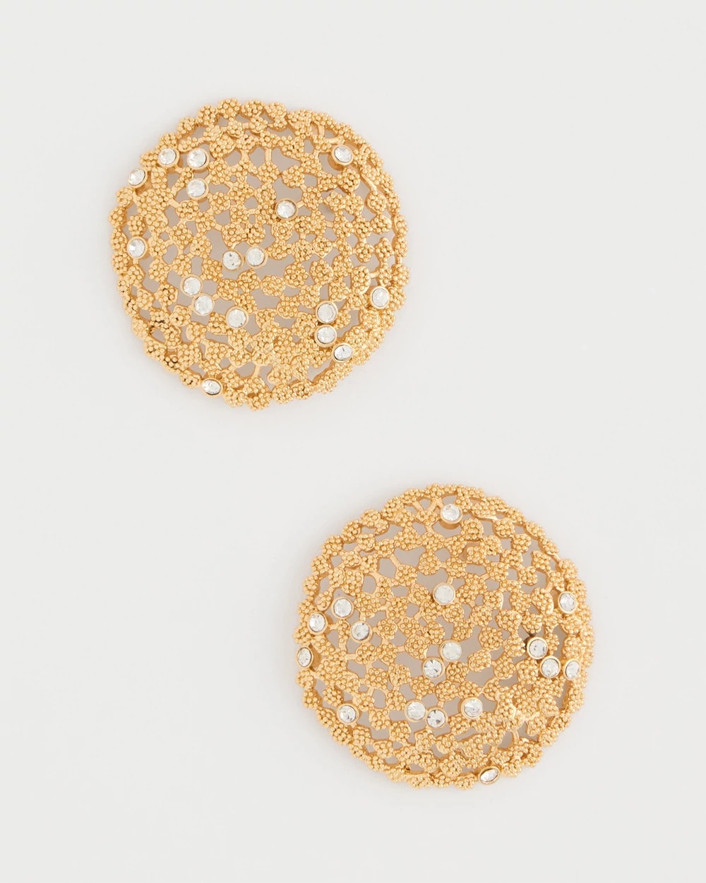 Chico's Discount Gold Sea Foam Medallion Stud Earrings