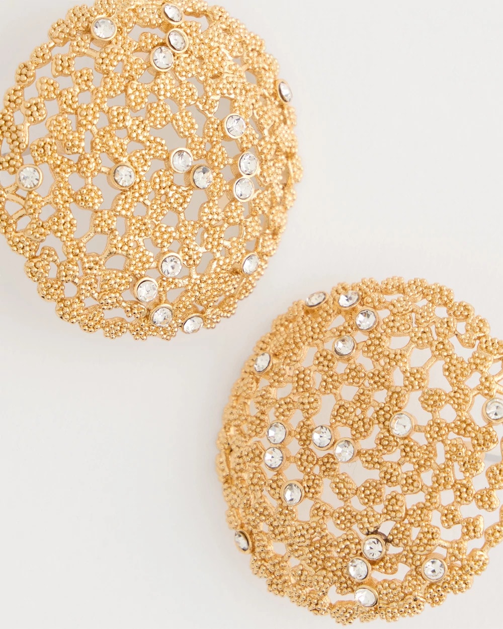 Chico's Discount Gold Sea Foam Medallion Stud Earrings