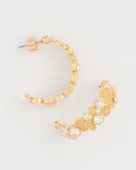 Chico's Sale Gold Sea Foam Hoop Earrings