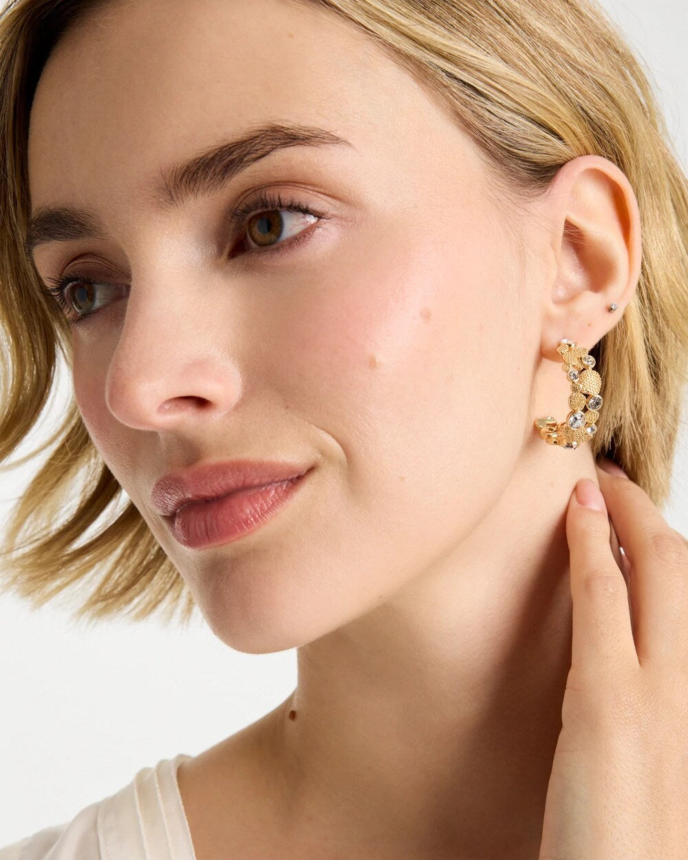 Chico's Sale Gold Sea Foam Hoop Earrings