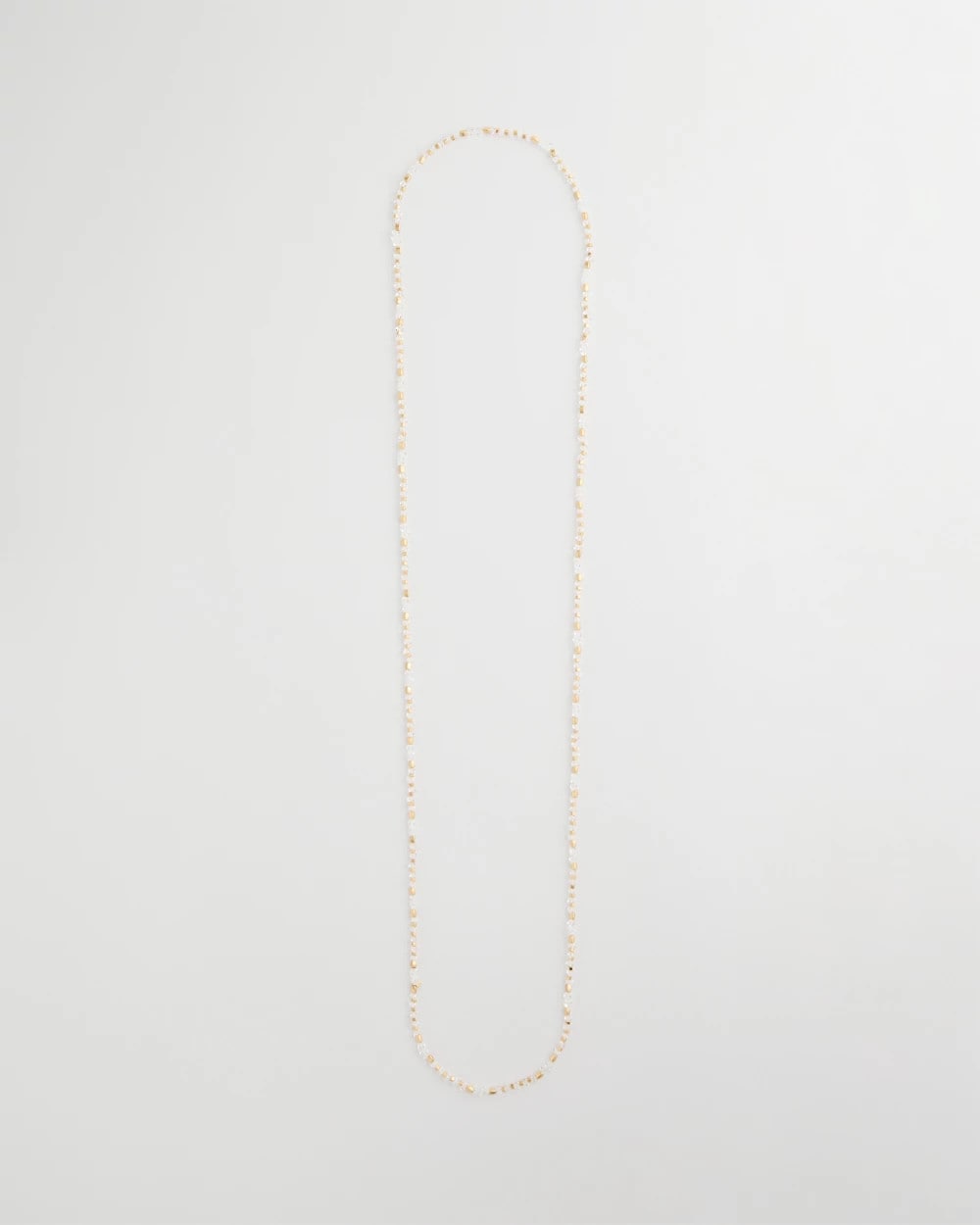 Chico's Outlet White/Gold Sea Foam Long Single-Strand Necklace