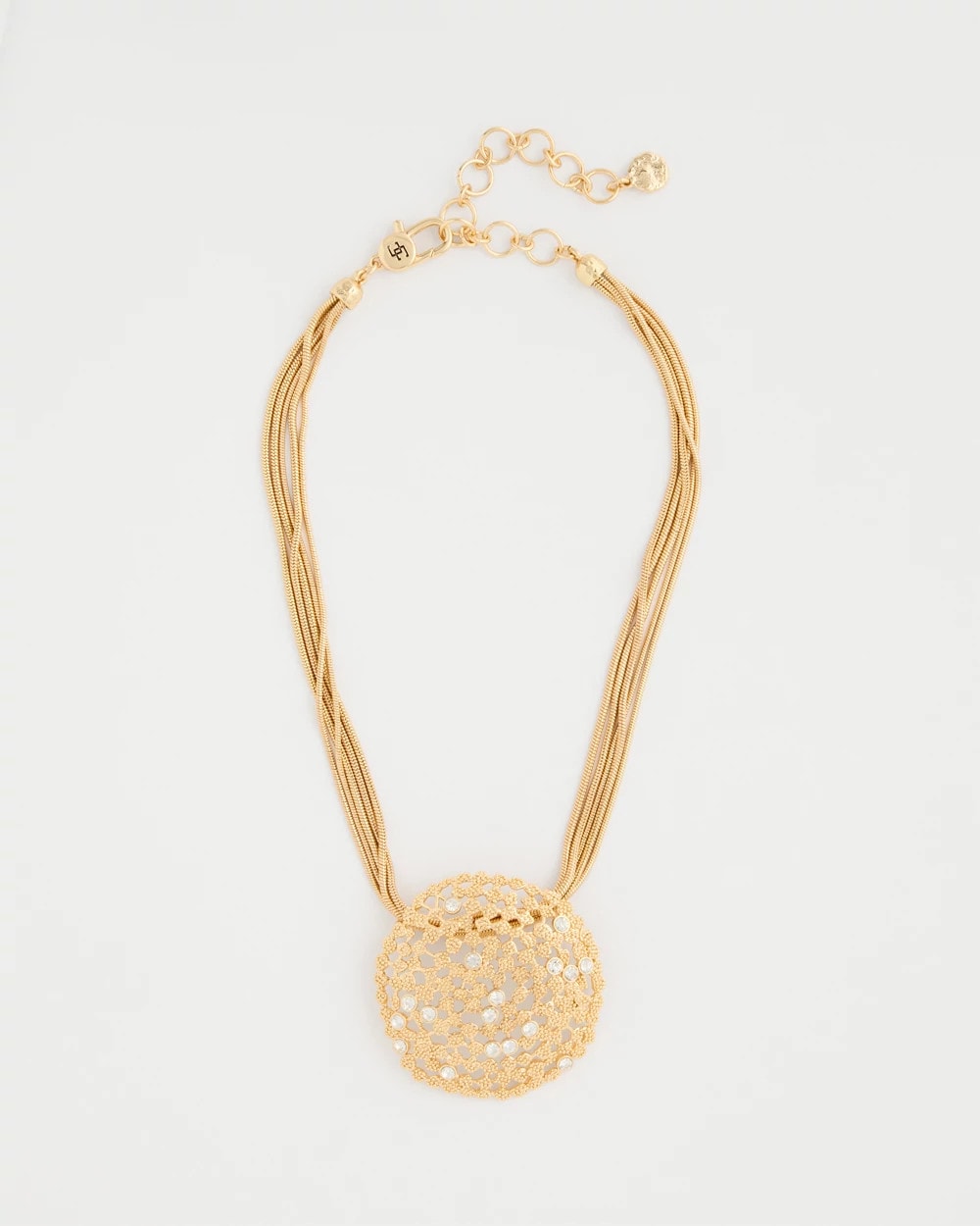 Chico's On Sale Gold Sea Foam Medallion Pendant Necklace