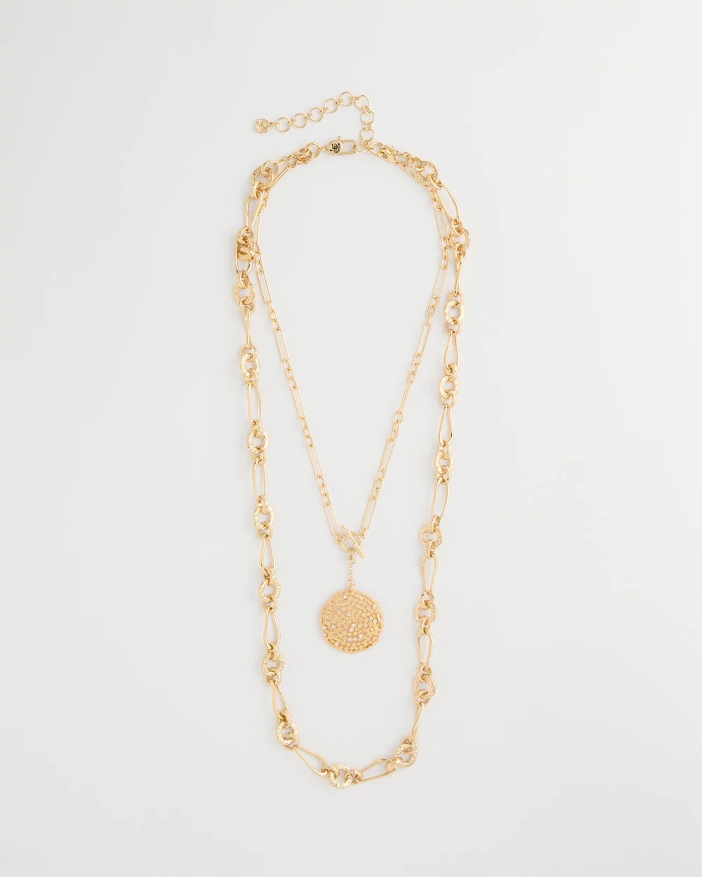 Chico's For Sale Gold Sea Foam Medallion Double-Strand Pendant Necklace