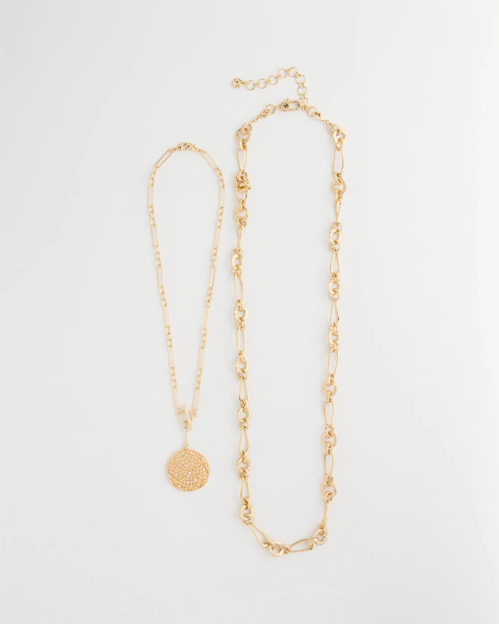 Chico's For Sale Gold Sea Foam Medallion Double-Strand Pendant Necklace