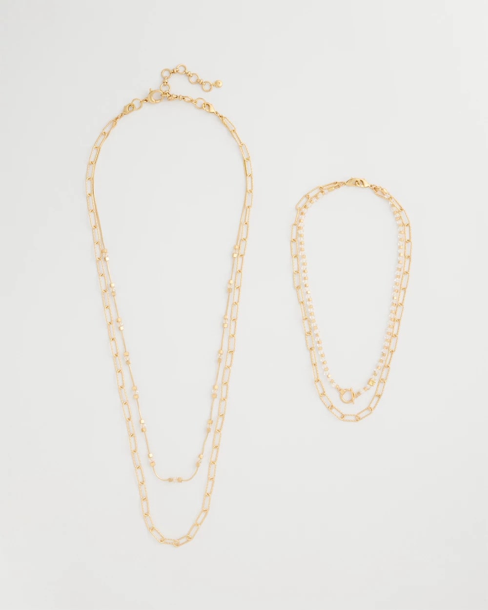 Chico's Online Gold Sea Foam Multi-Strand Convertible Necklace