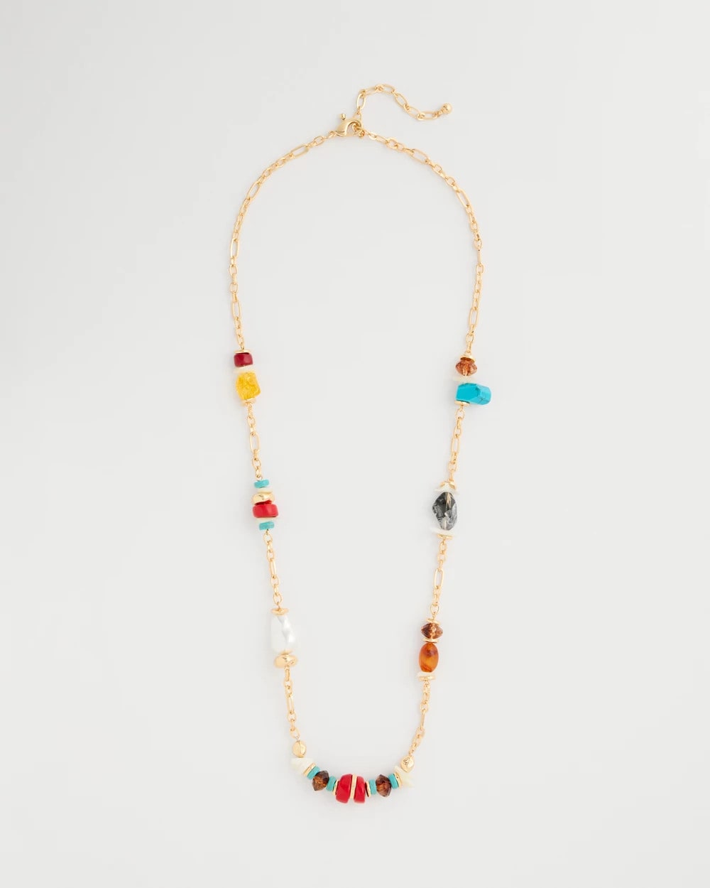 Chico's On Sale Multi Mixed-Media Long Beaded Necklace