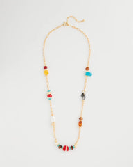 Chico's On Sale Multi Mixed-Media Long Beaded Necklace
