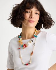 Chico's On Sale Multi Mixed-Media Long Beaded Necklace