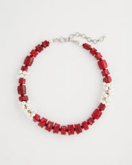 Chico's Sale Red Red Resin Pearlescent Short Necklace