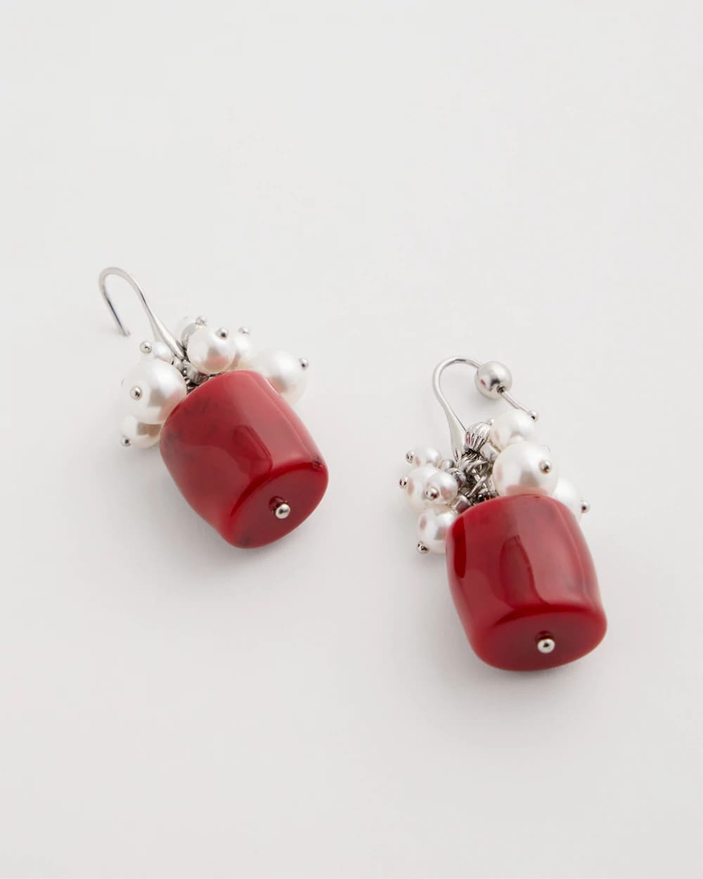 Chico's On Sale Red Red Resin Pearlescent Earrings