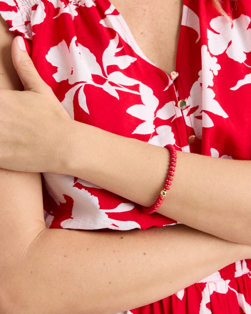 Chico's For Sale Red Red Beaded Stretch Bracelet