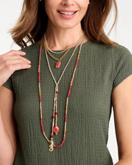 Chico's For Sale Coral Coral Genuine Stone Long Necklace