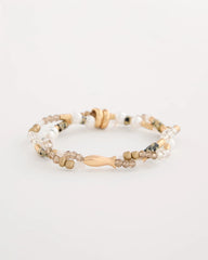 Chico's Discount Neutral Jasper Stone Beaded Stretch Bracelet