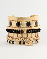 Chico's Sale Black Black Goldtone Glam Stretch Bracelet