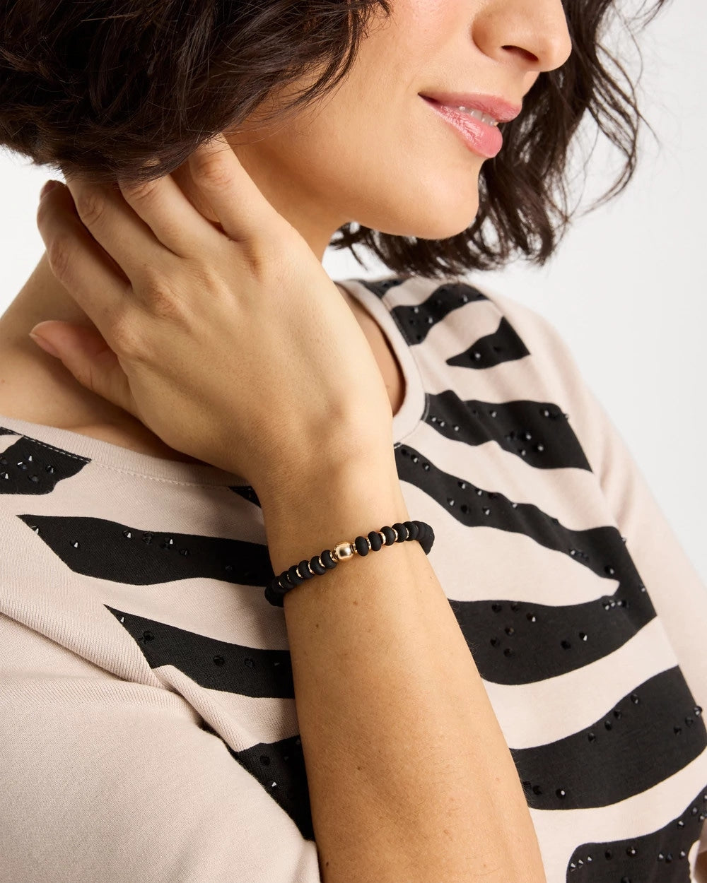 Chico's For Sale Black Black Round Stretch Bracelet