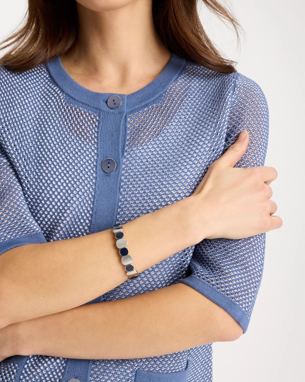 Chico's Online Navy Navy Resin Glam Stretch Bracelet