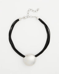 Chico's Discount Silver Silver Pendant Cord Necklace