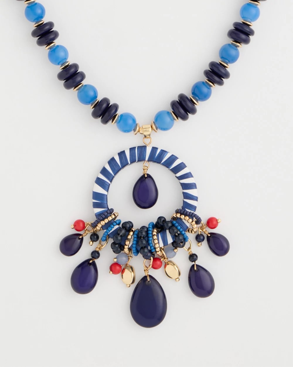 Chico's Sale Multi Americana Mixed Media Pendant Necklace