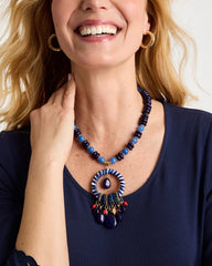 Chico's Sale Multi Americana Mixed Media Pendant Necklace