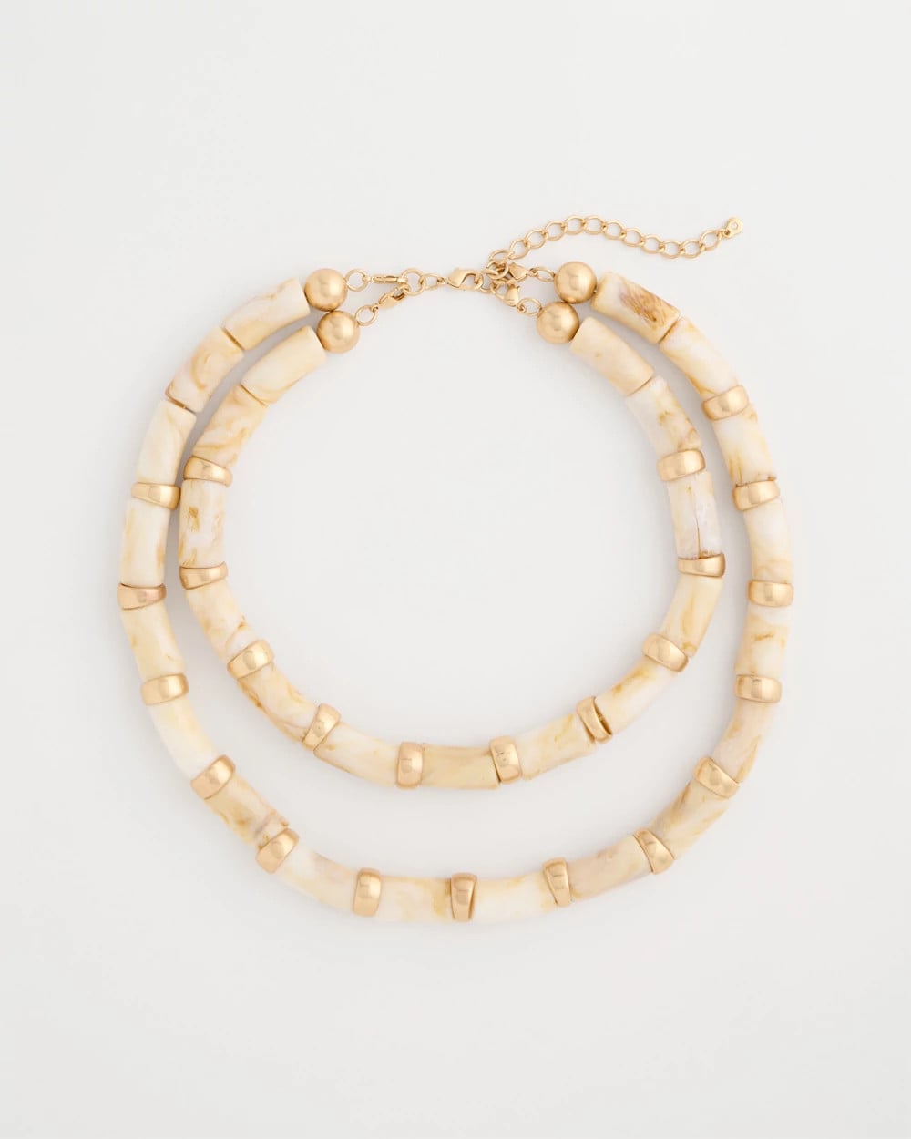 Chico's Online White White Beaded Double-Strand Necklace