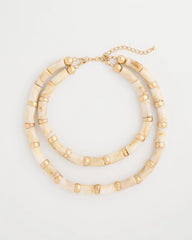 Chico's Online White White Beaded Double-Strand Necklace