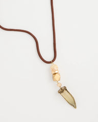 Chico's On Sale Neutral Tooth Pendant Corded Necklace