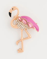 Chico's Discount Pink Faux Pink Diamond Flamingo Brooch