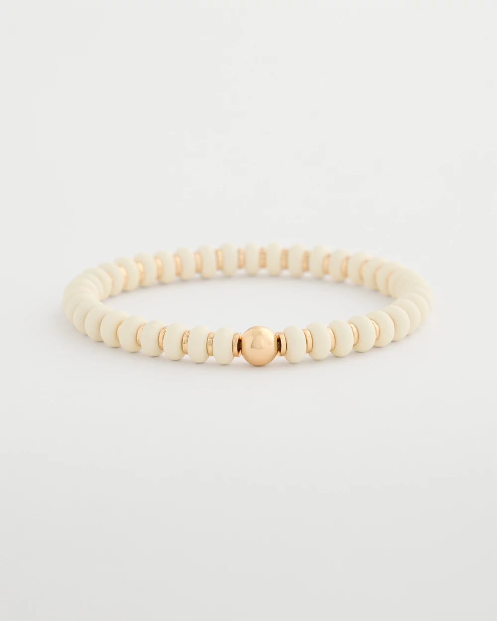Chico's Outlet White Neutral Round Stretch Bracelet