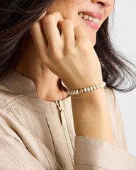 Chico's Outlet White Neutral Round Stretch Bracelet