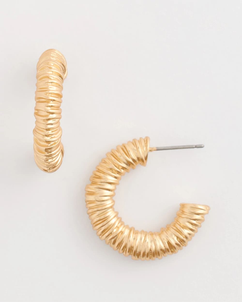 Chico's For Sale Gold Crinkle Goldtone Hoop Earrings