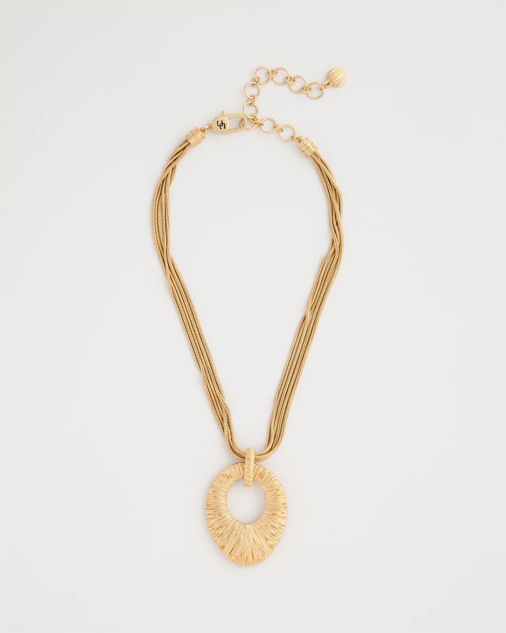 Chico's Online Gold Crinkle Goldtone Pendant Necklace