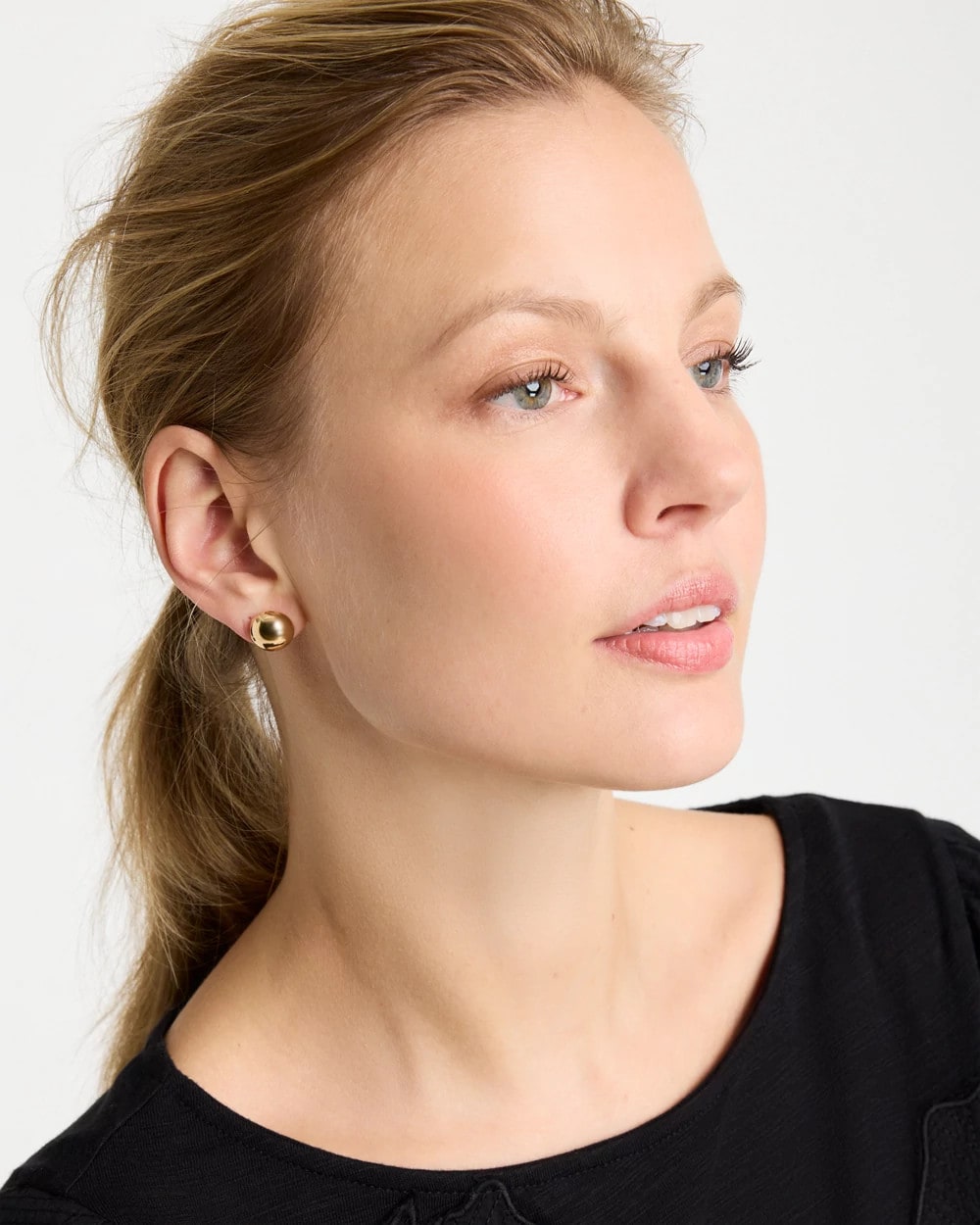 Chico's On Sale Gold Mini Goldtone Sphere Stud Earrings